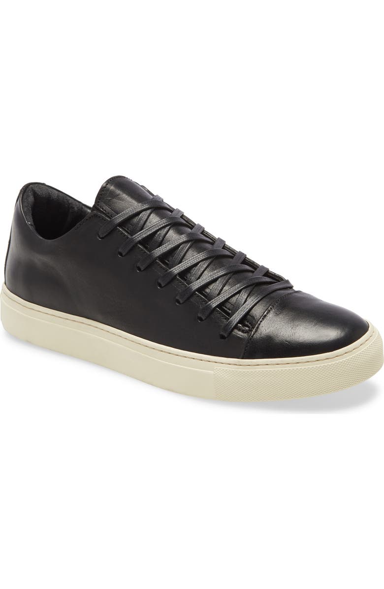 John Varvatos Reed Sneaker, Main, color, Black Leather