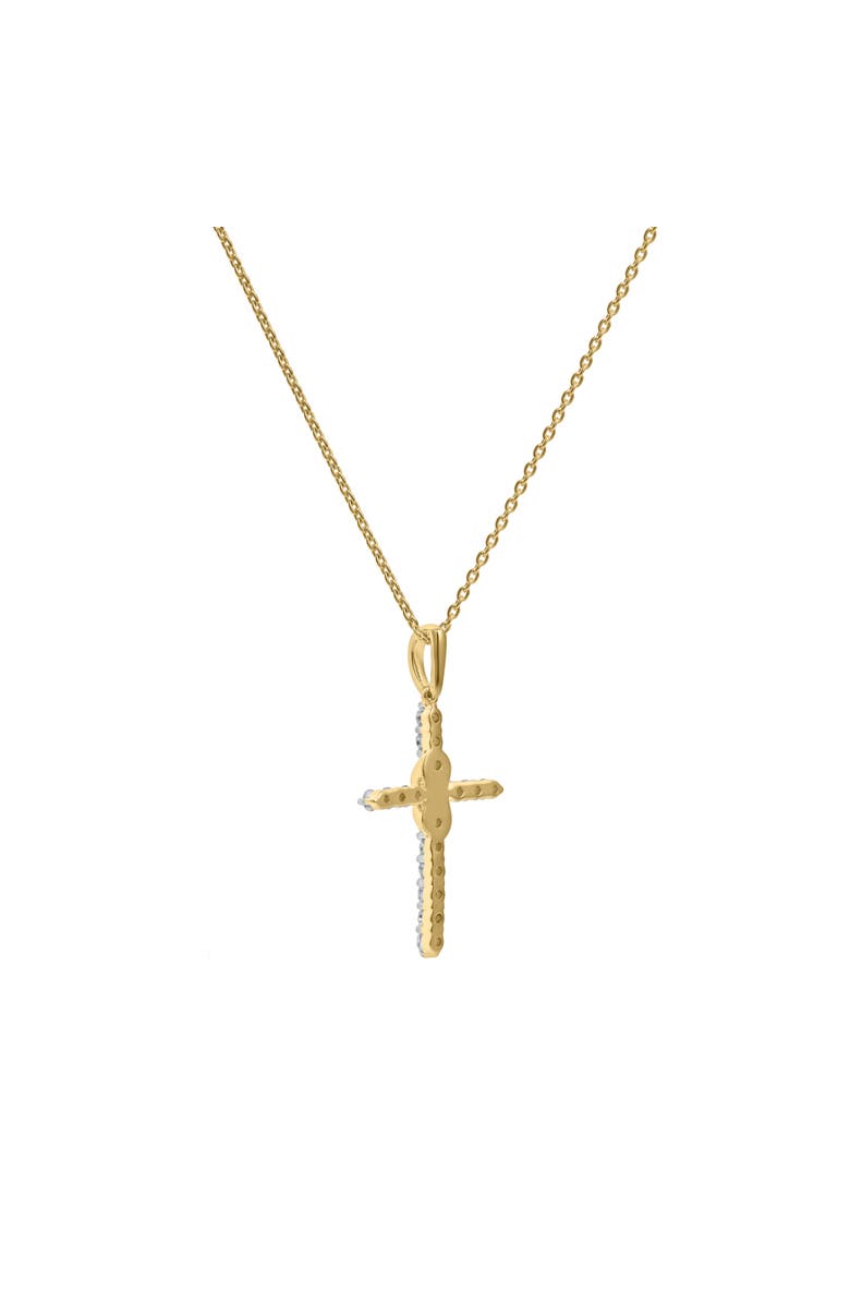 LuvMyJewelry Trinita 14K Gold Diamond Cross Pendant - 0.18 ct, Alternate, color, 