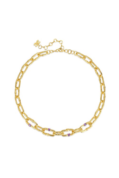Classicharms Double Colored Zirconia Necklace In Gold