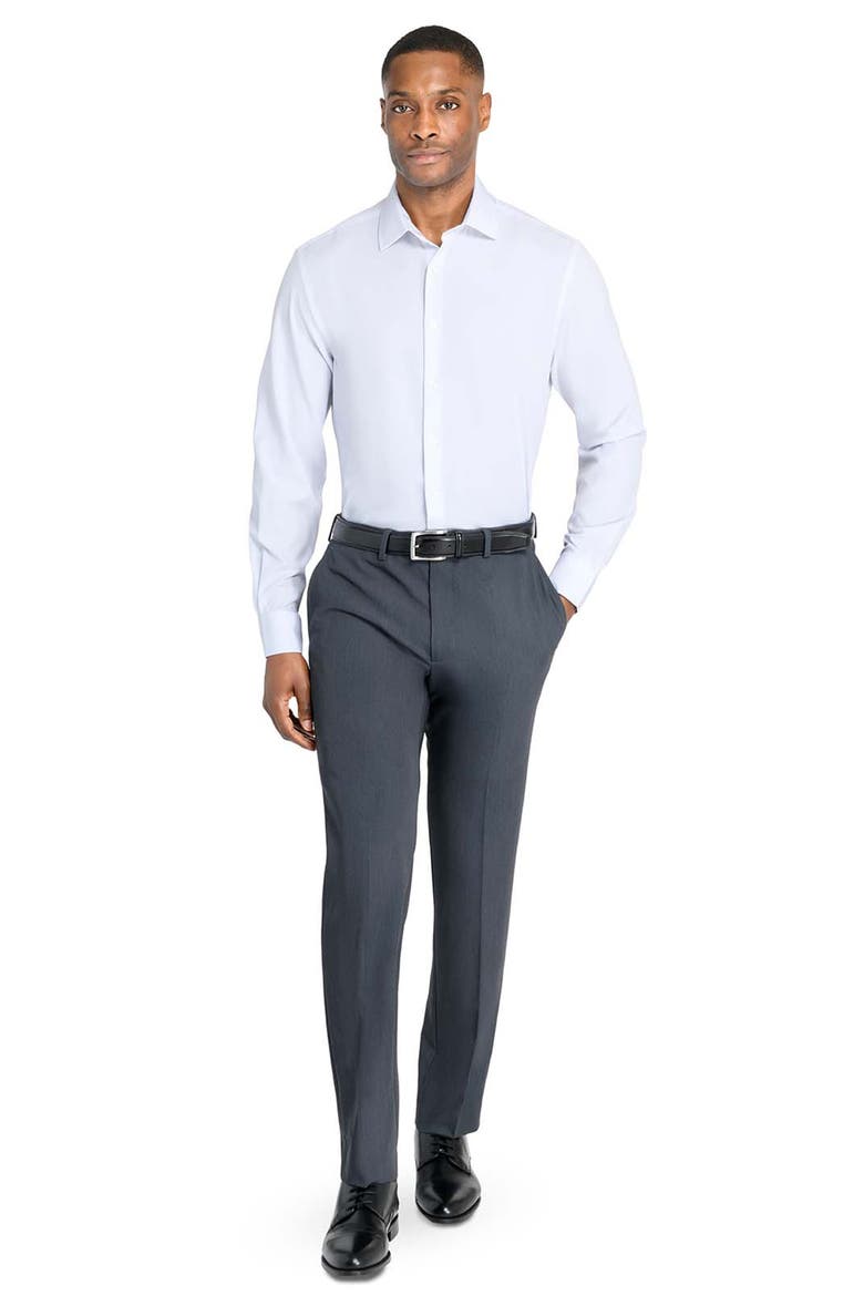 Slim Fit Solid Performance Dress Shirt, Alternate, color, WHITE