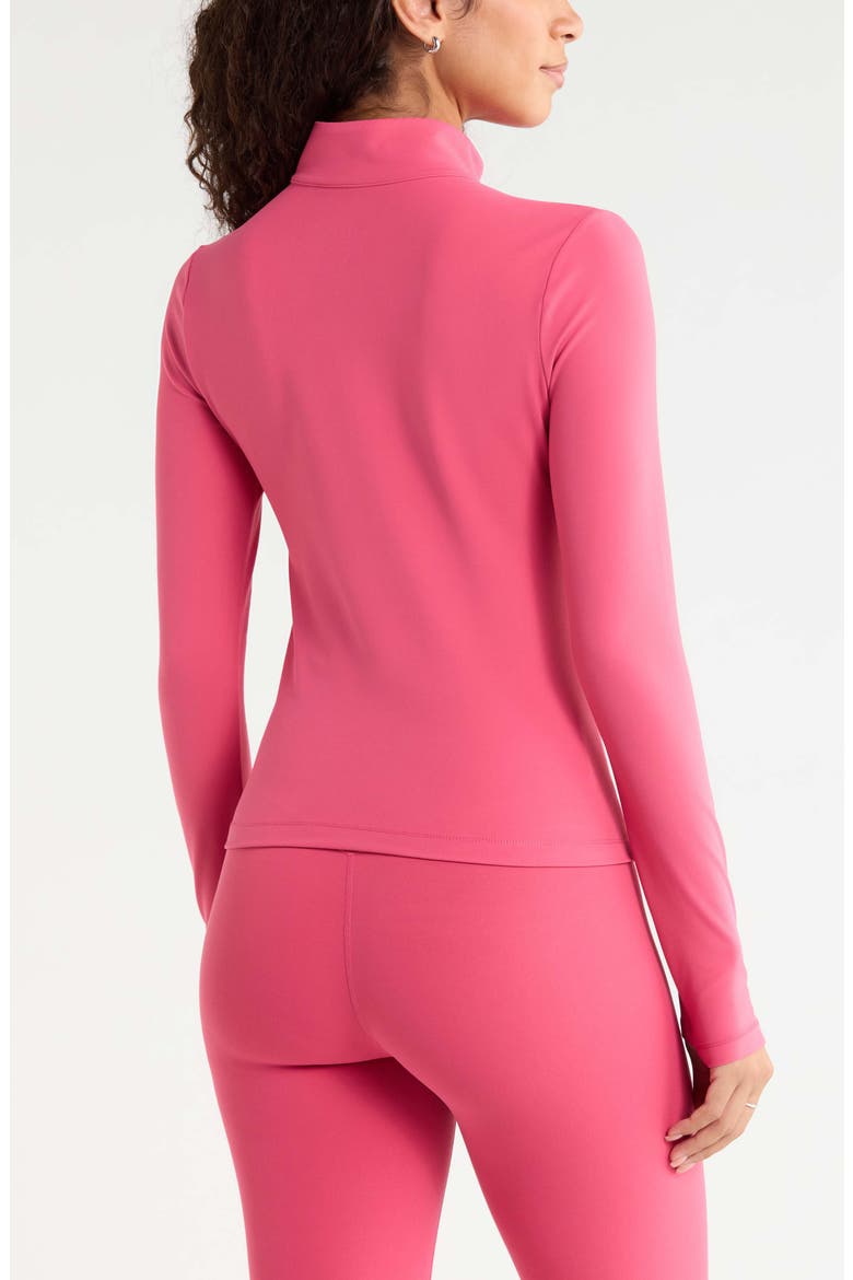 Zen Half Zip Pullover, Alternate, color, PINK CARMINE