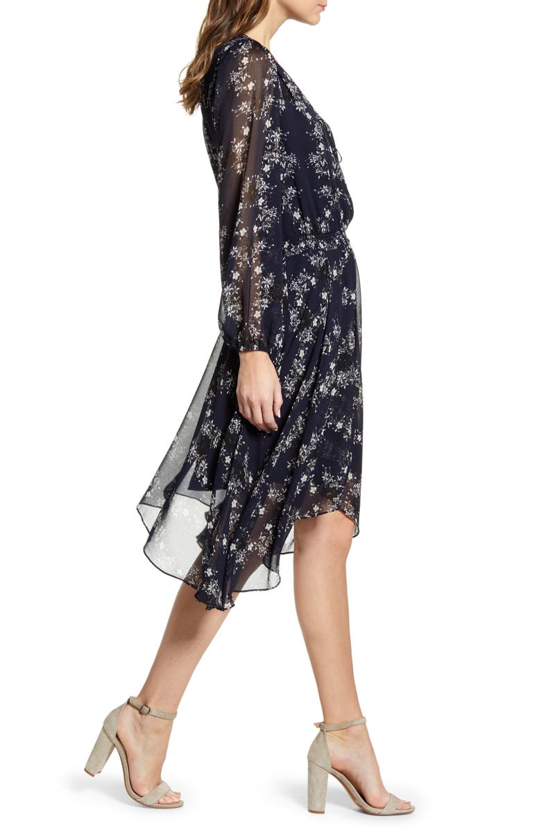 1.STATE Long Sleeve Floral Handkerchief Hem Dress, Alternate, color, 