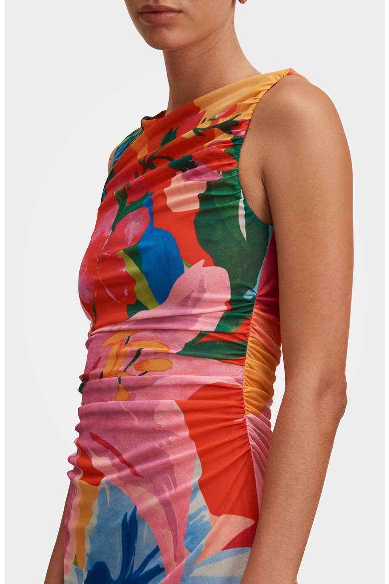 Lucille Ruched Mesh Minidress, Alternate, color, SOLA TROPICAL