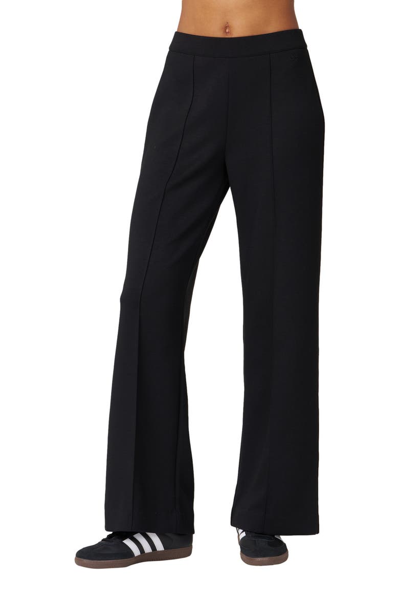 Madison Pintuck Wide Leg Scuba Knit Pant 30", Alternate, color, Black