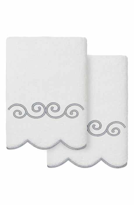 2-Piece Symmetra Embroidered Turkish Cotton Hand Towel Set