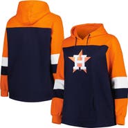 PROFILE Women's Navy Houston Astros Plus Size Colorblock Pullover Hoodie