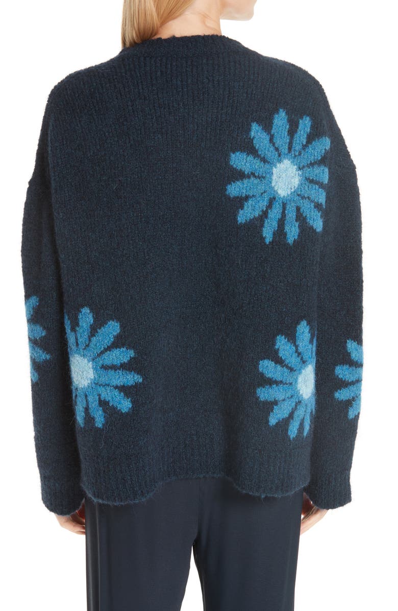 Mansur Gavriel Floral Alpaca & Wool Blend Sweater, Alternate, color, 