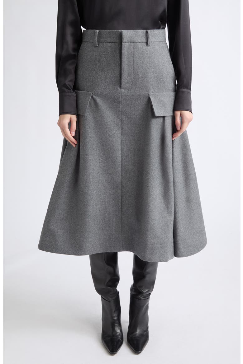 Wool Flannel Cargo Skirt, Main, color, GRAY