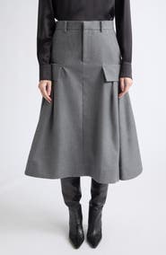 Sacai Wool Flannel Cargo Skirt