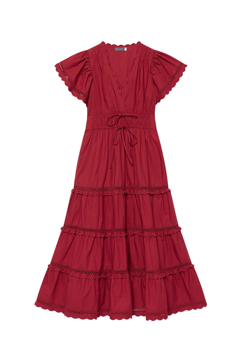 Cotton Ruffle Maxi Dress, Alternate, color, Red