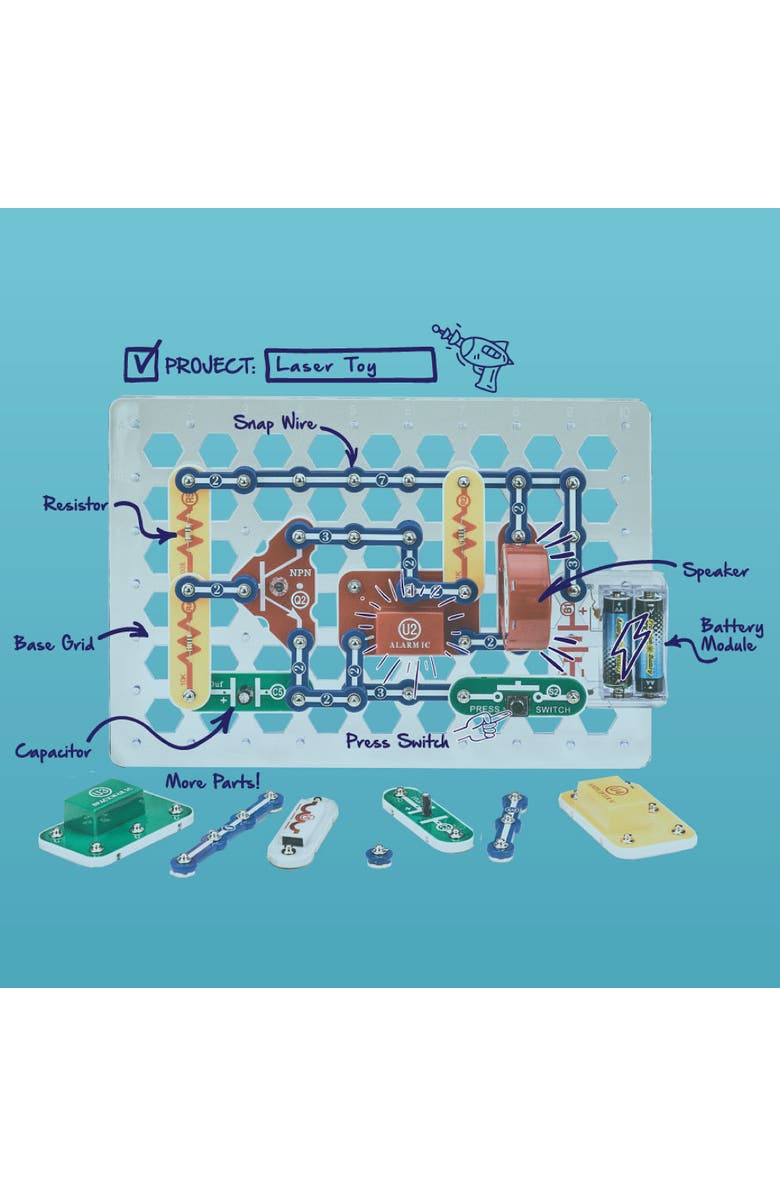 Snap Circuits Extreme Electronics Science Exploration Stem Kit, Alternate, color, Multicolored