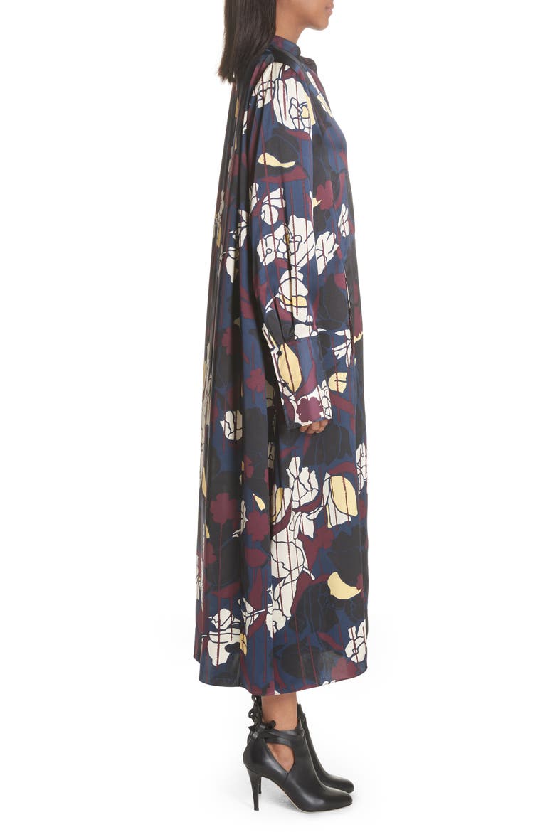 Anwyn Floral Silk Dress, Alternate, color, FRENCH BLUE FLORAL PRINT