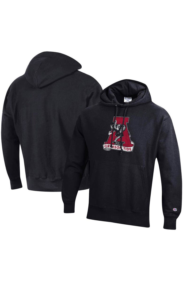 Champion Men's Champion Black Alabama Crimson Tide Vault Logo Reverse Weave Pullover Hoodie, Alternate, color, 
