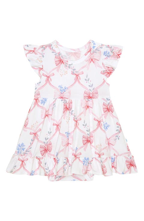 Cap Sleeve Ruffle Bodysuit Dress