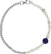Velvet Luna Pearl And Steel Chain Necklace