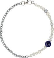 Velvet Luna Pearl And Steel Chain Necklace