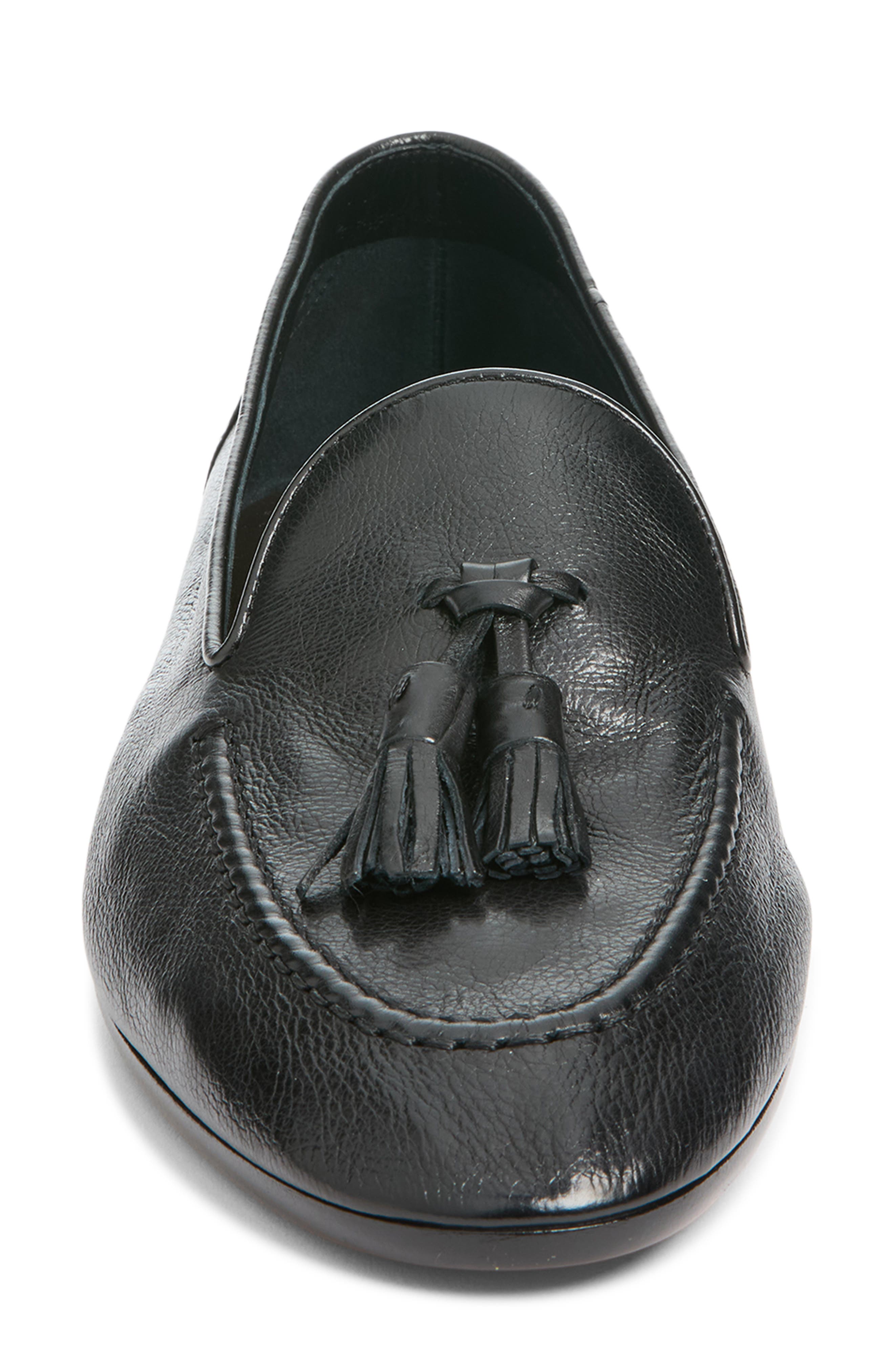 Caden Leather Loafer, Alternate, color, BLACK