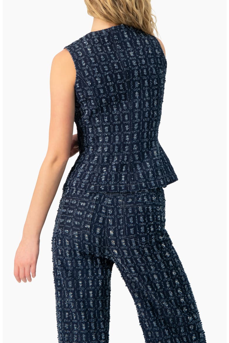 Denim Vest with Front Buttons, Alternate, color, Navy Blue