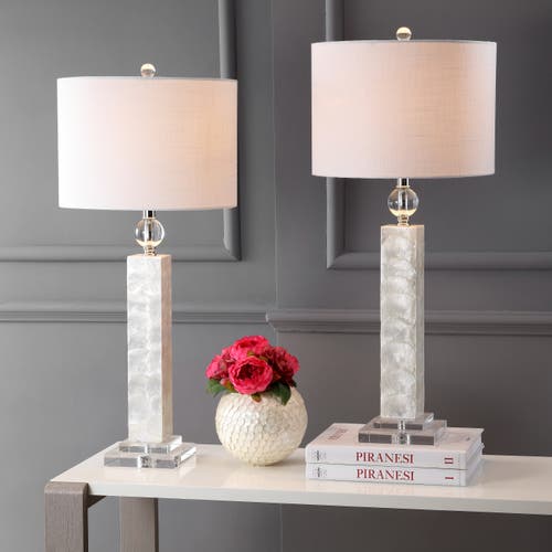 Jonathan Y Bailey 32" Led Seashell Table Lamp, White