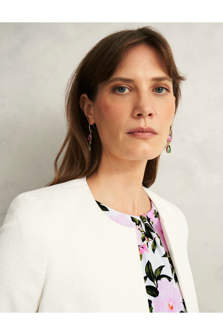 Elize Cropped 3/4 Sleeve Occasion Jacket, Alternate, color, Ivory