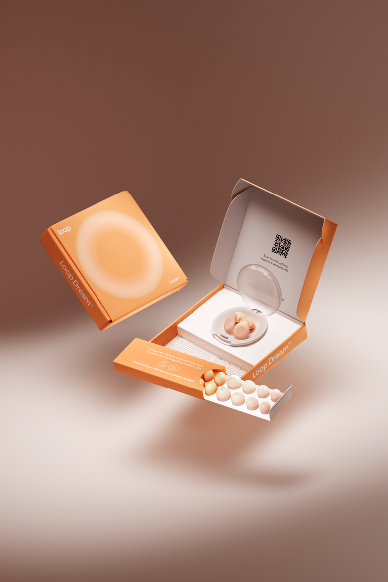 Dream Silicone/Memory Foam Earplugs for Sleep Comfort, Alternate, color, Peach