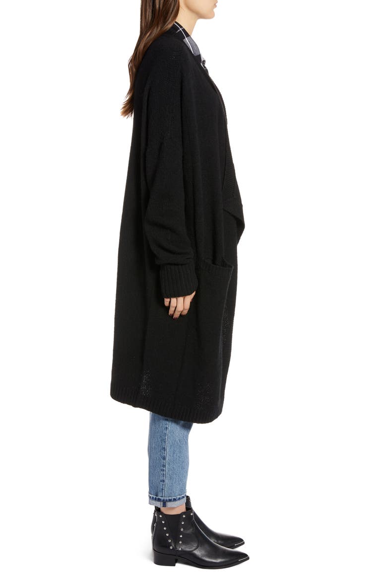 Drape Cardigan, Alternate, color, BLACK