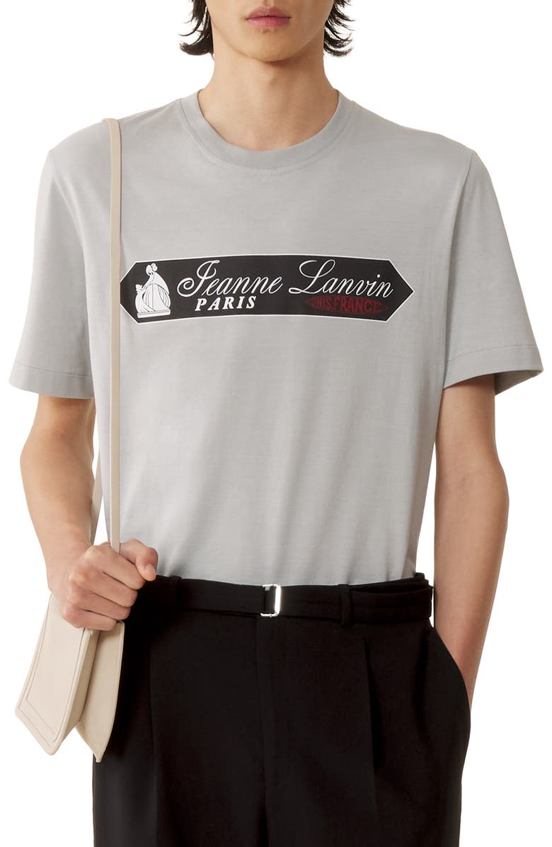 Lanvin Printed Lanvin Signature Label T-Shirt, Main, color, Grey