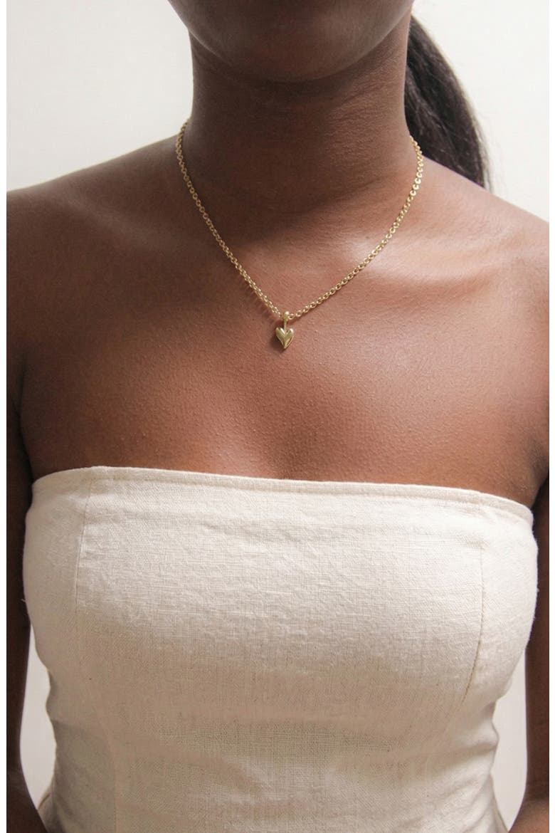 Loff Mini Heart Pin Choker in Gold, Alternate, color, Gold