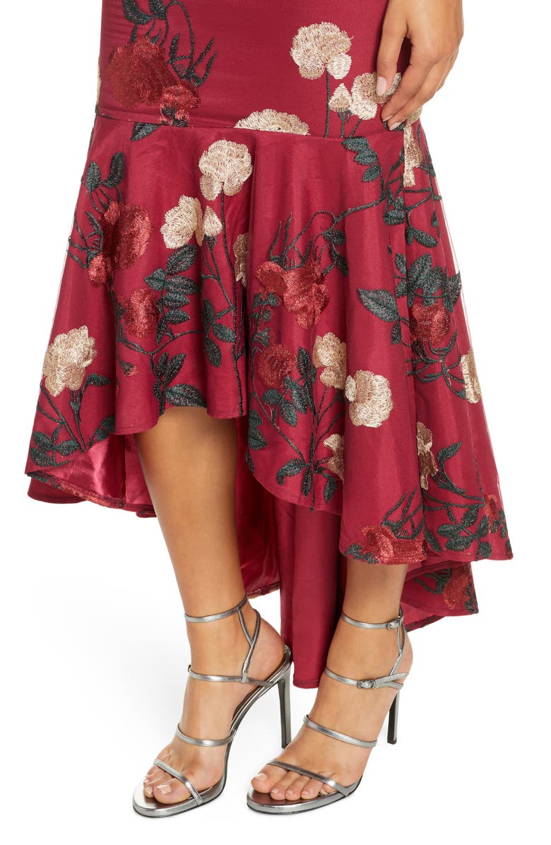 Chi Chi London Osia Floral Embroidered Off the Shoulder Mermaid Dress, Alternate, color,