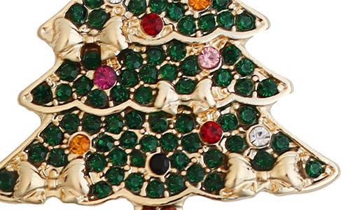 Panacea Faux Pearl & Crystal Christmas Tree Drop Earrings In Multi