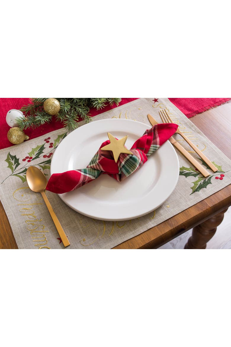Tango Red Plaid Napkin Set/6, Alternate, color, Tango Red