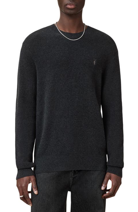 Oversize Cotton & Wool Waffle Crewneck Sweater