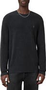 AllSaints Oversize Cotton & Wool Waffle Crewneck Sweater
