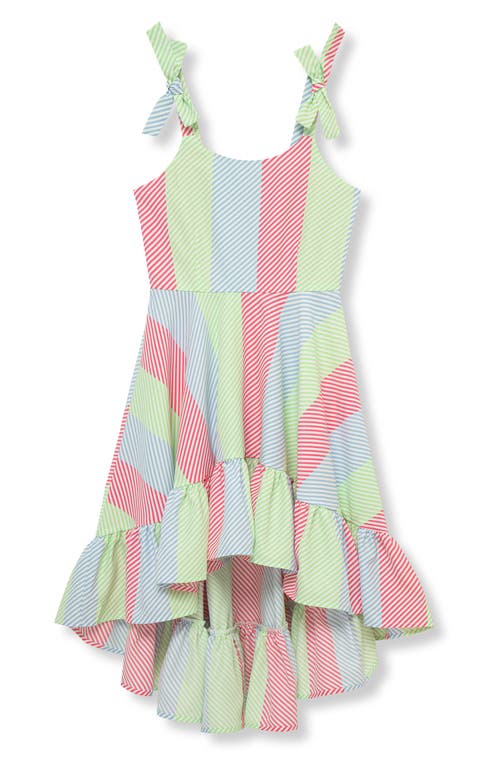 Habitual Kids Kids' Stripe High-low Sundress In Pink Multi