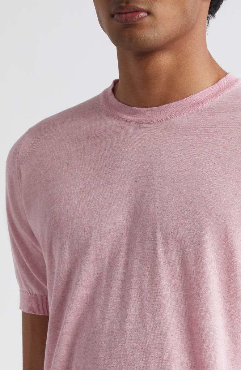 John Smedley Coulter Sea Island Cotton & Cashmere T-Shirt, Alternate, color, Roseate