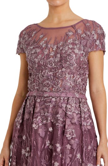 【Mac Duggal】Embroidered Cap Sleeve A Line Gown 関税送料込 Mac Duggal Embellished Floral Cap-Sleeve Gown | Saks Fifth
