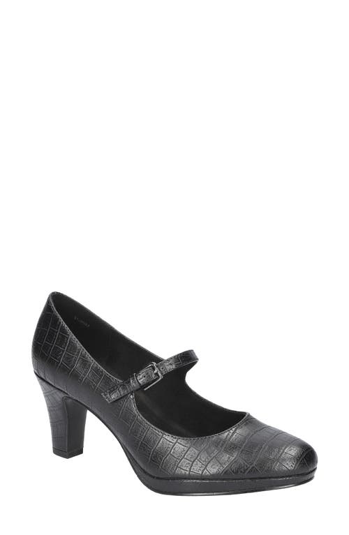 EASY STREET Zest Mary Jane Platform Pump in Black Croco at Nordstrom, Size 8