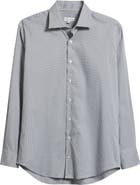 Peter Millar Jackson Crown Lite Microcheck Performance Twill Button-Up Shirt