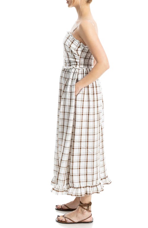 Shop Max Studio Plaid Ruffle A-line Midi Dress