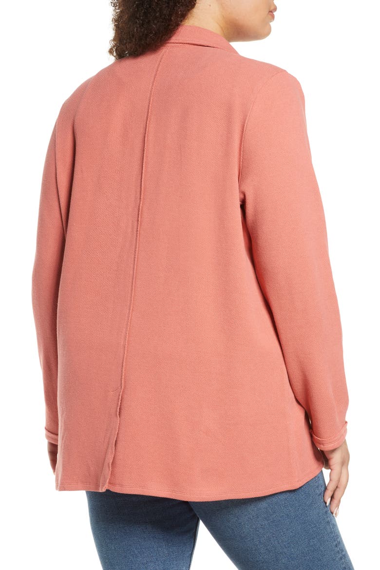 Raw Edge Knit Blazer, Alternate, color, PINK CEDAR