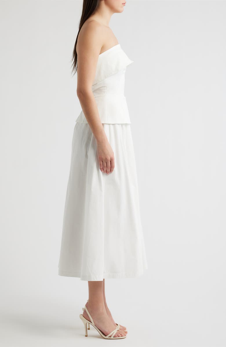 En Saison Arden Strapless Mixed Media Dress, Alternate, color, White