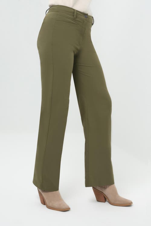 Anatomie Greyson Mid-weight Stretch Wide Leg Pant In Green