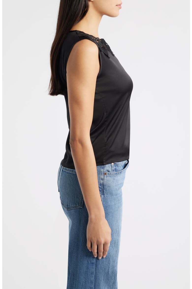 Camille Sleeveless Floral Appliqué Top, Alternate, color, BLACK