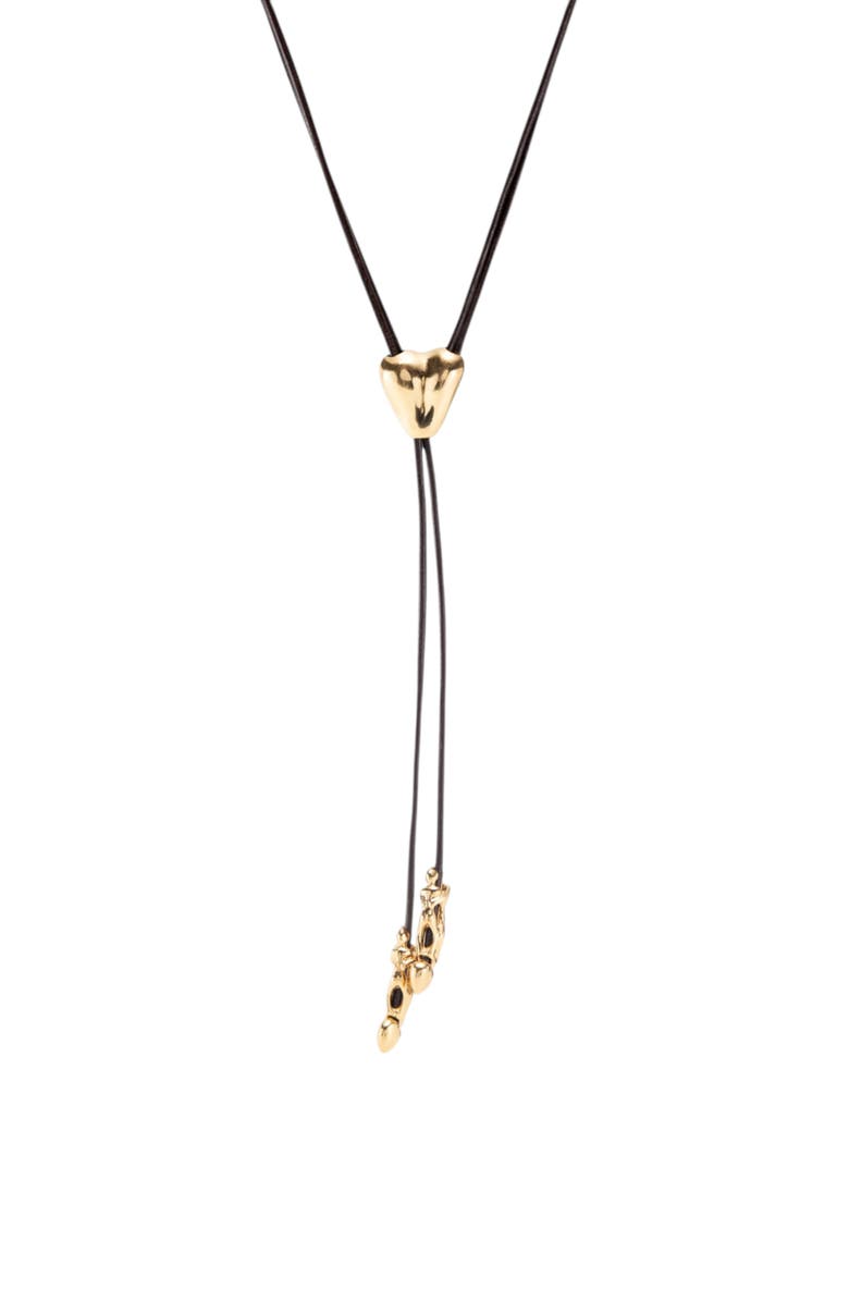 UNODE50 Heartline Leather Necklace, Alternate, color, Gold