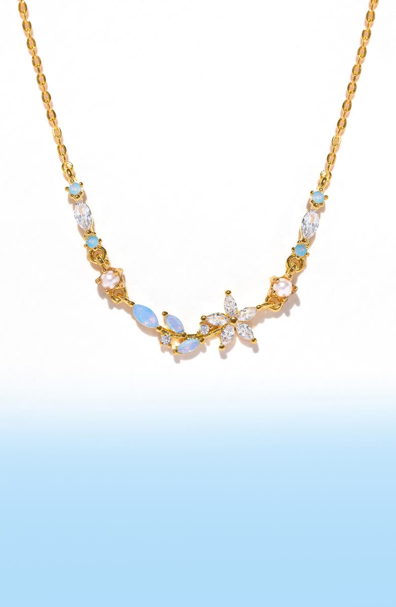 Girls Crew Blushing Blossom Necklace, Alternate, color, Gold