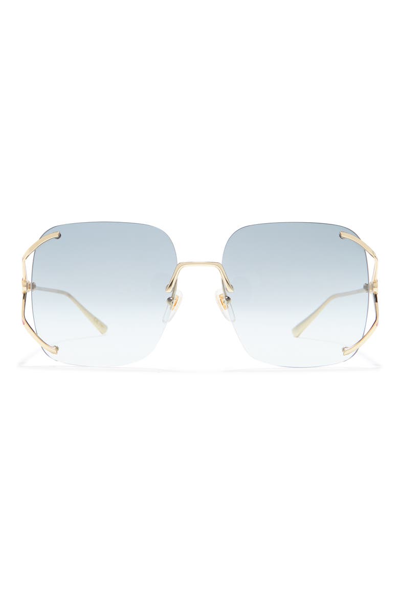 60mm Square Sunglasses, Main, color, GOLD