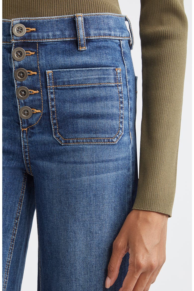 Cindy Patch Pocket Wide Leg Jeans, Alternate, color, MEDIUM WASH