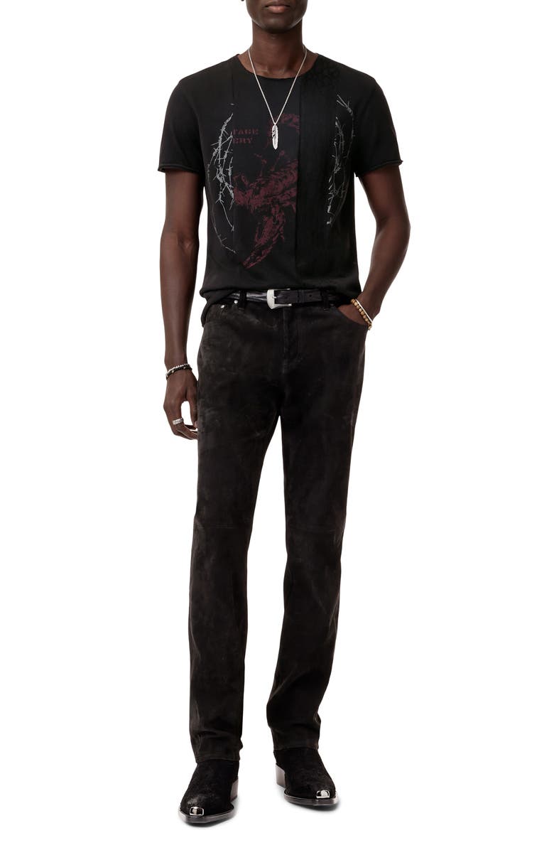 John Varvatos Raw Edge Organic Cotton Graphic T-Shirt, Alternate, color, Black