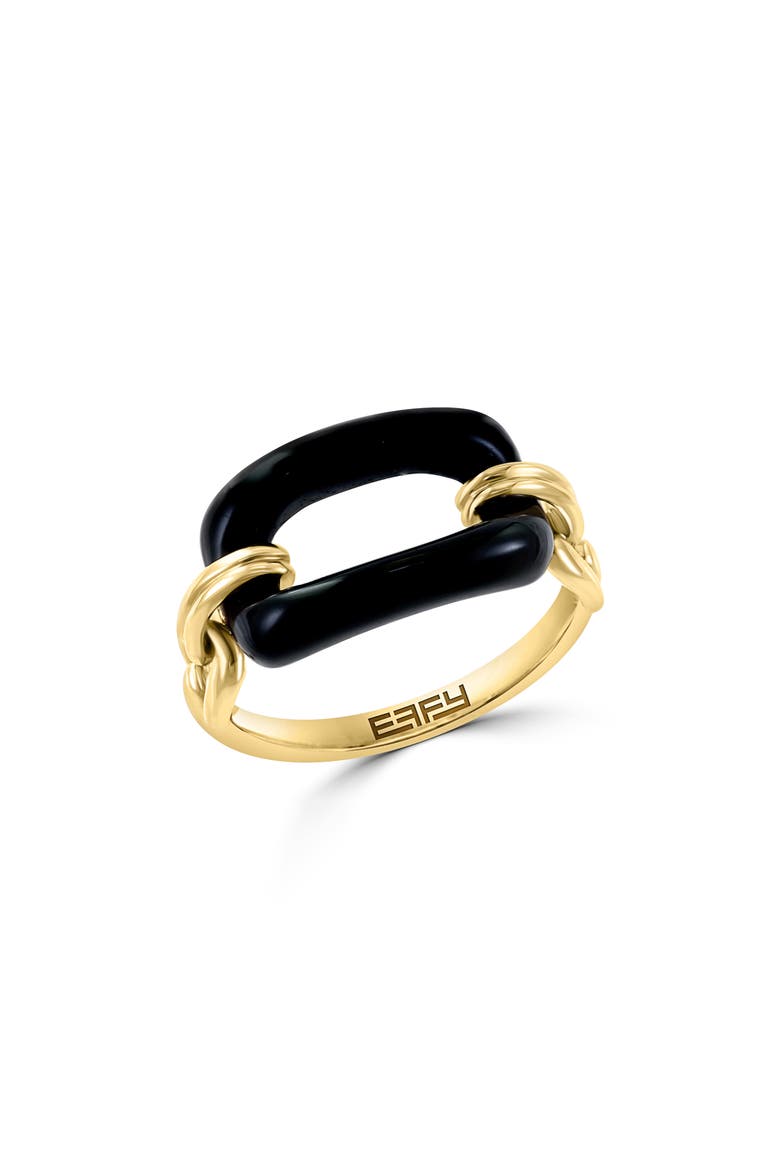 Onyx Link Ring, Main, color, BLACK