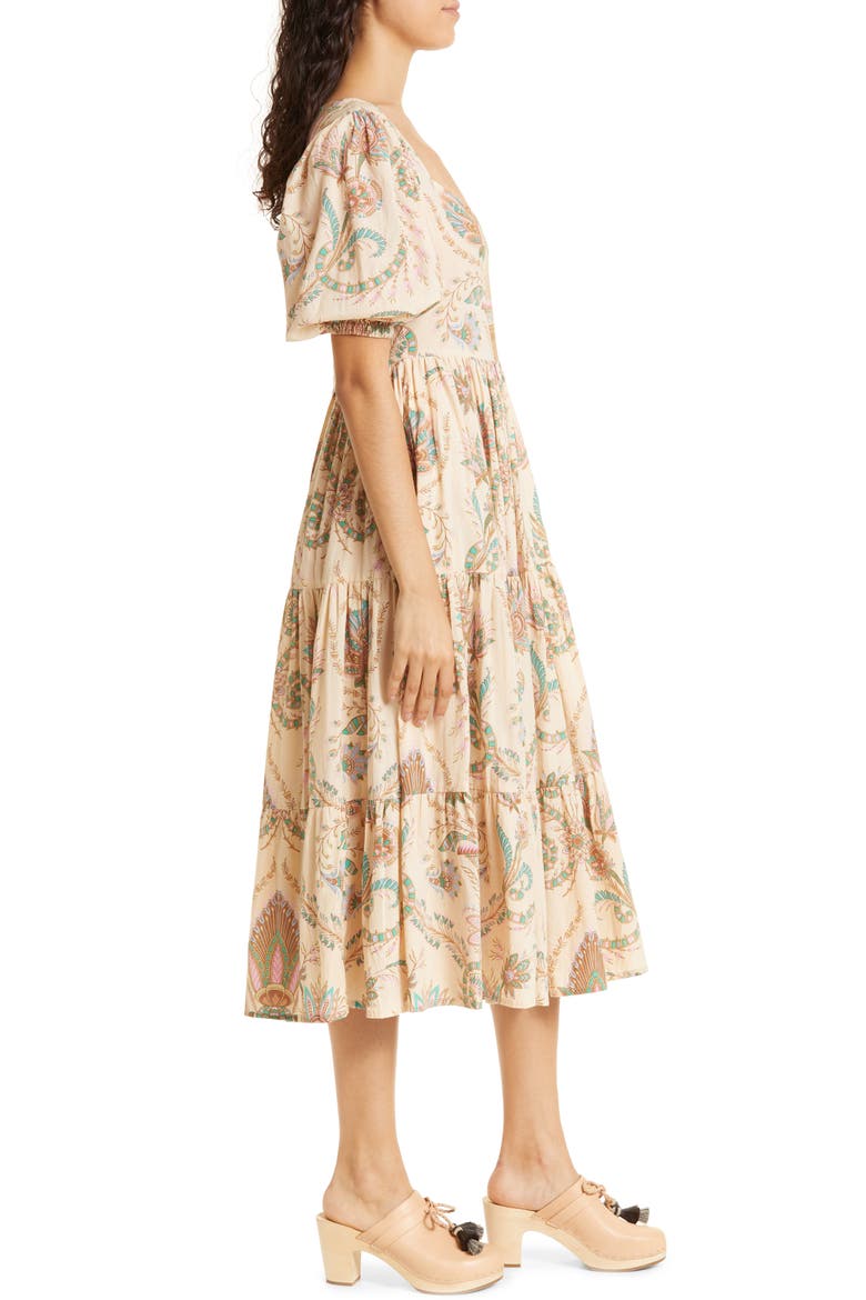Maja Tiered Cotton Maxi Dress, Alternate, color, VERSAILLES
